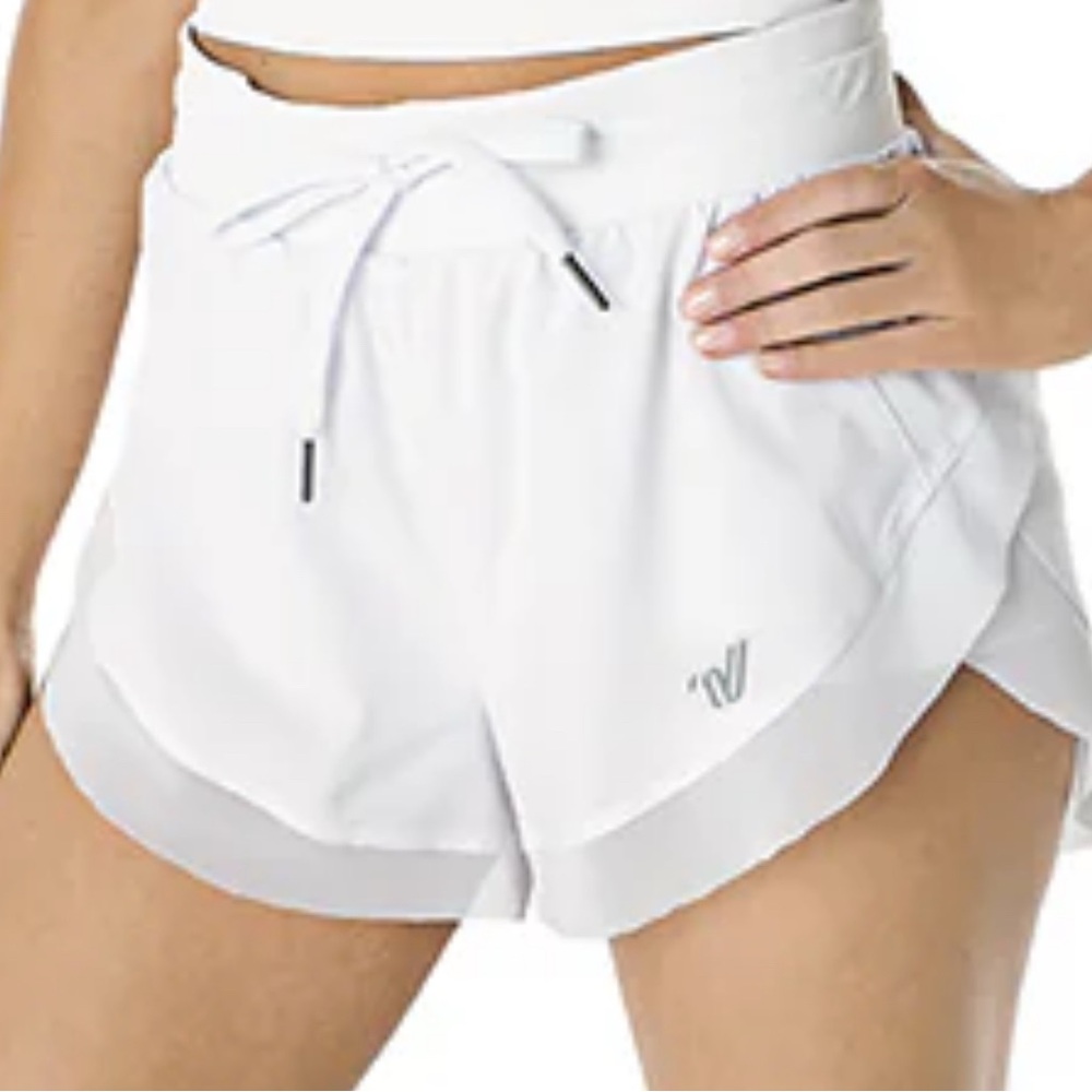 Varsity Women's White Athletic Shorts with Pocket